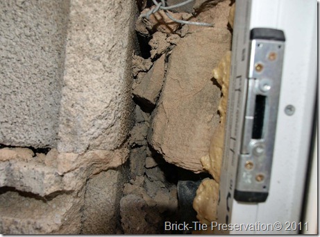 A cavity full of mortar and debris - opened up for inspection (new build property in Bradford)