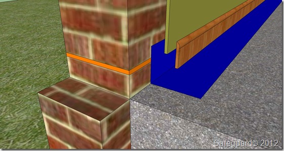 DryBase seal at floor/wall junction