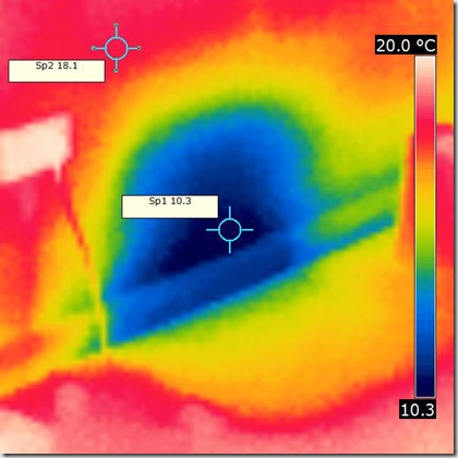 Cold Spot behind furniture found using an infrared camera