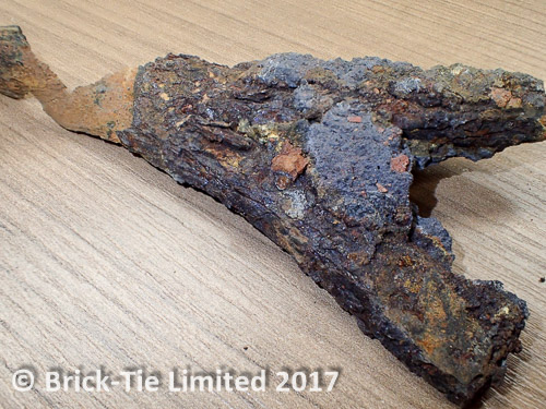 wall tie corrosion and black ash mortar