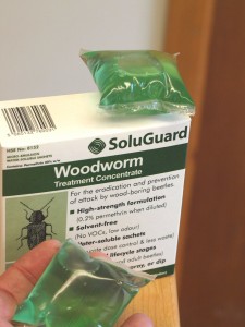 Safeguard's proven Soluguard permethrin based woodworm treatment.