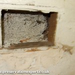 blocked vents imply damp caused by cavity wall insulation